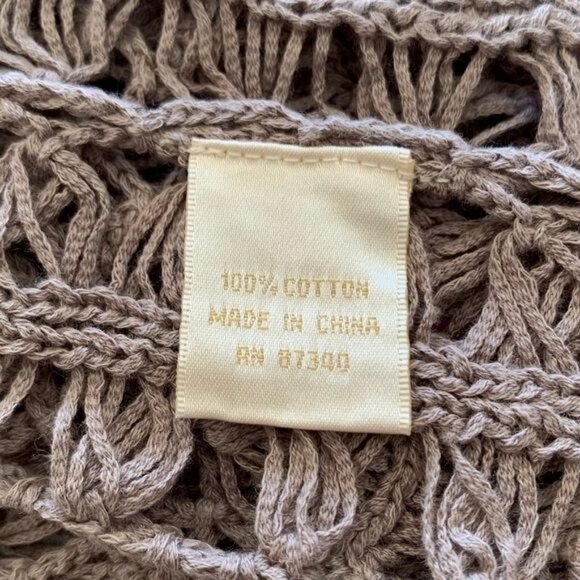 NWT GOLD HAWK Crochet Cardigan Sz S Beige Open Front 100% Cotton Cottage Boho - Picture 7 of 13